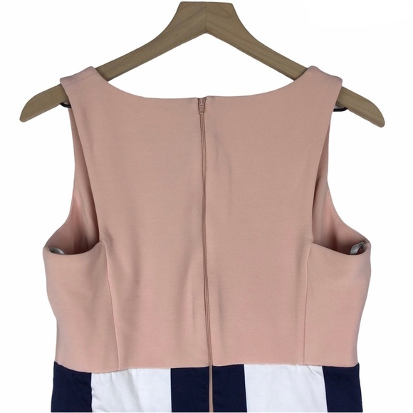 ASOS Skater Dress Stripe Fit Flare Skirt Colorblock Wedding Guest Attire Size 8 - Picture 6 of 13